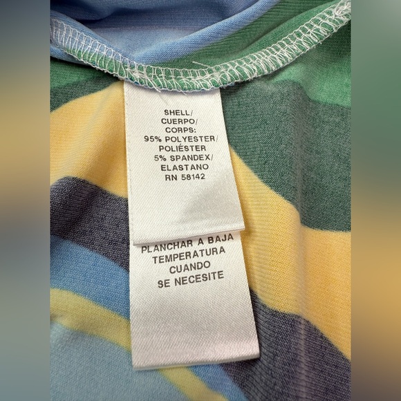 Donna Morgan Blue Riviera Swirl Maxi Dress Short Sleeve Size 10 - Picture 6 of 10